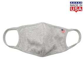 USA Flag Solid Face Mask Light Gray