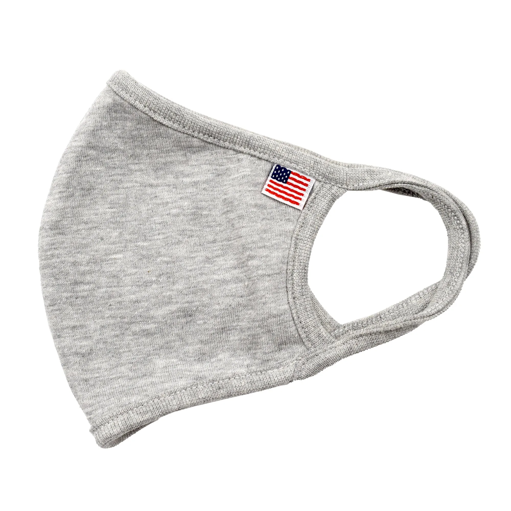 USA Flag Solid Face Mask Light Gray
