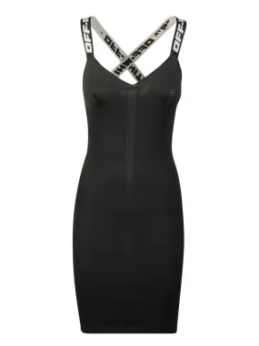 V-neck midi dresses black