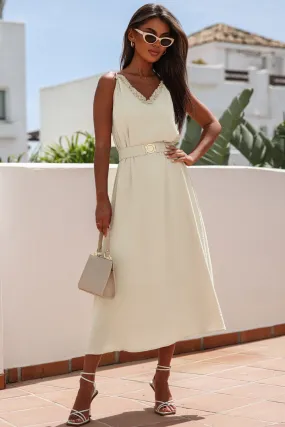V Neck Sleeveless Maxi Dress