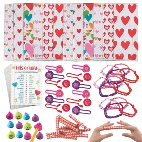 Valentine Party Favors for Kids - Surprise Toy and Game Assortment for Valentine Gifts and Classroom Parties (72 Pieces Total, Fills 12 Goody Bags)