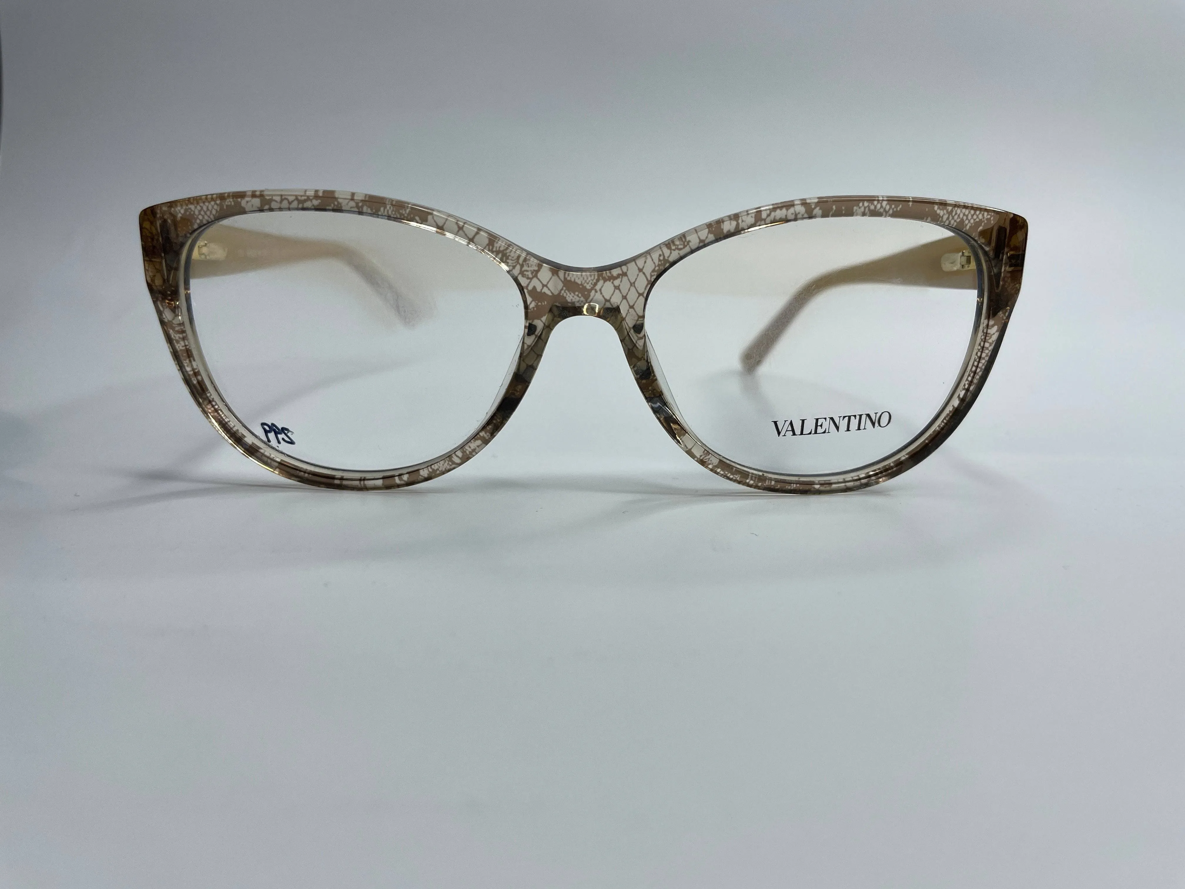 Valentino V2630 290 Transparent Brown Designer Beige Acetate Luxury Eyeglasses