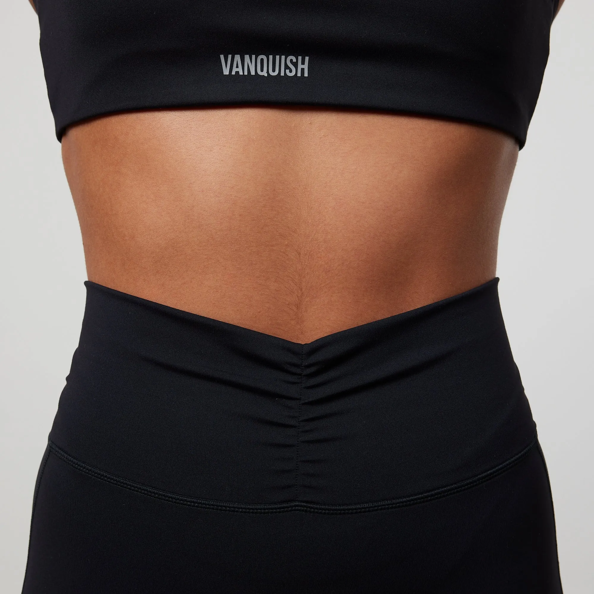 Vanquish Enhance Black Ruched Flared Leggings