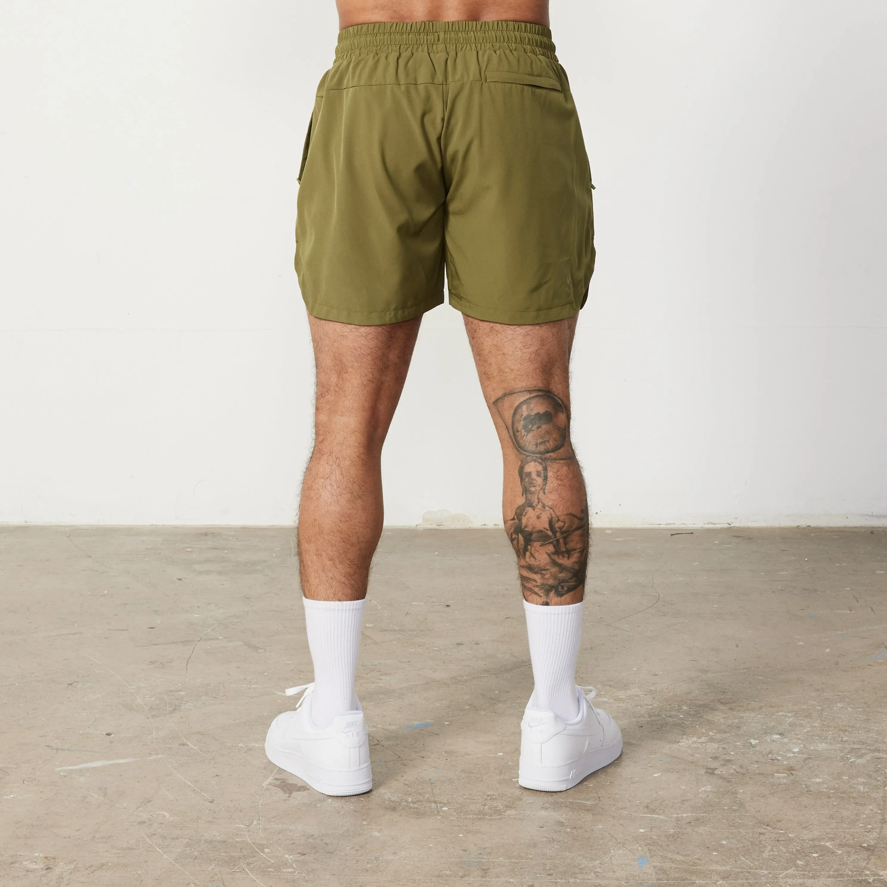 Vanquish Essential Olive Green Performance 4" Shorts