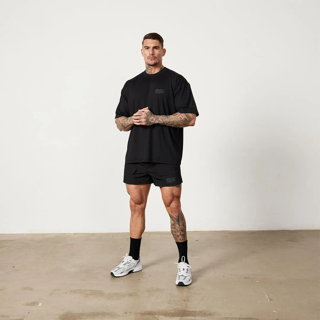Vanquish Utility Black 4" Shorts