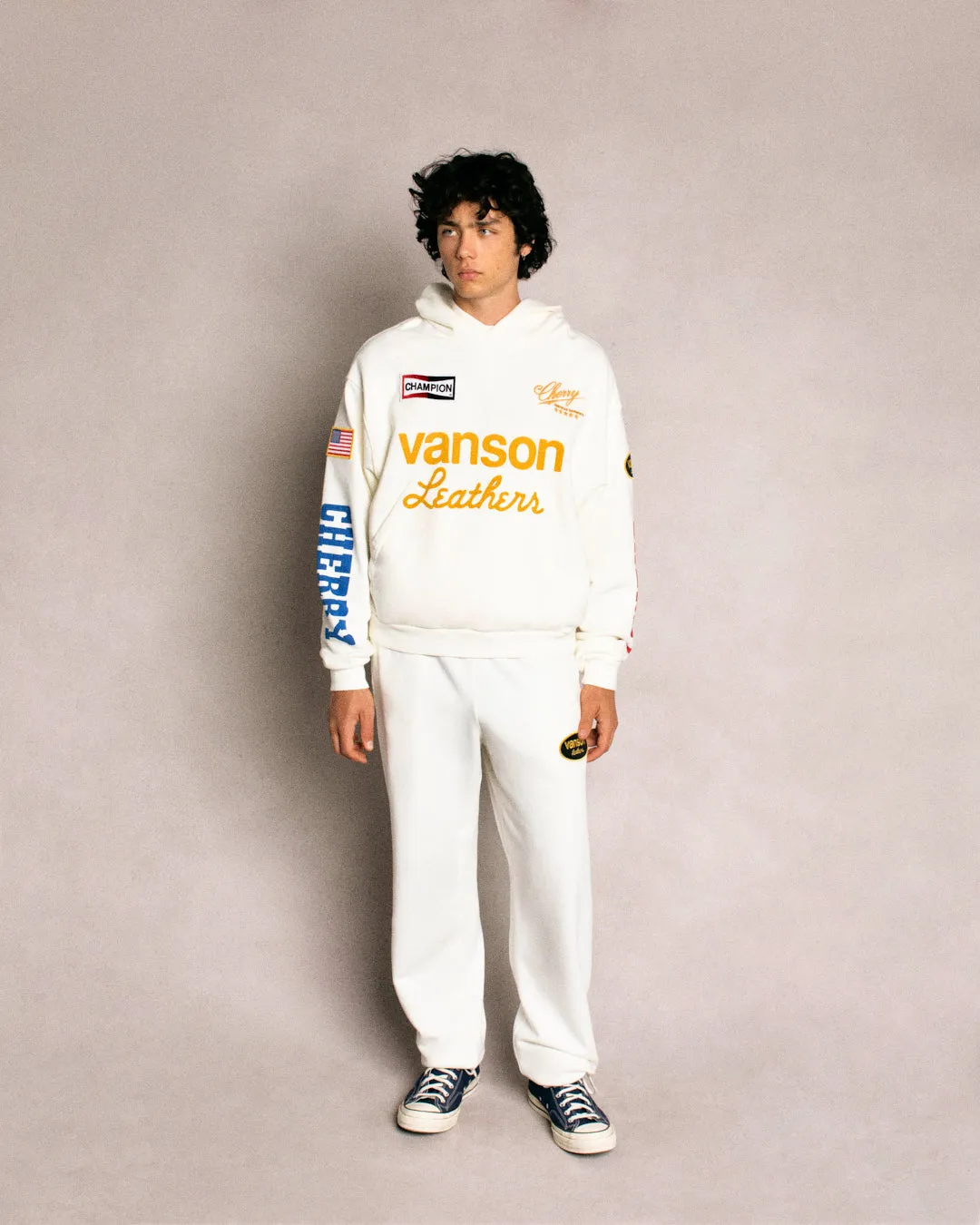 Vanson X Cherry Sweatpants (Vintage White)
