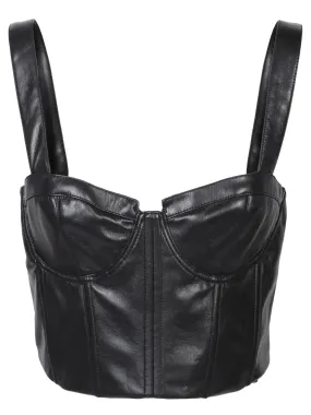 Vegan Leather black bustier