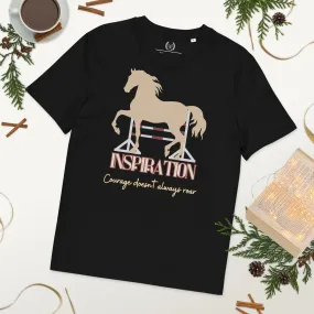 Vegan Organic Cotton Horse Print Tee with 'Inspiration' Quote