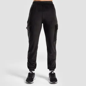 Velour Cargo Joggers (Black)
