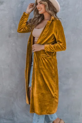 Velour Long Jacket - Yellow