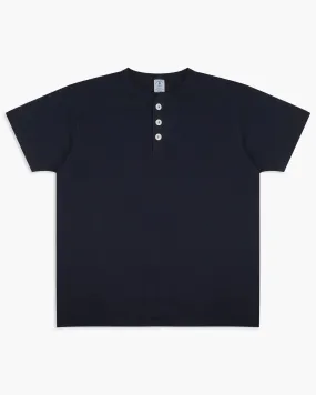 Velva Sheen 14/1 Pigment S/S Henley Tee - V.Navy