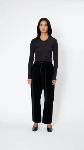 Velvet Braghe Pants in Black
