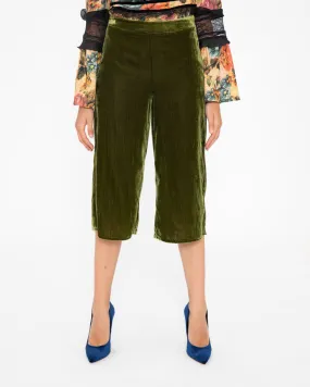 Velvet culottes pants