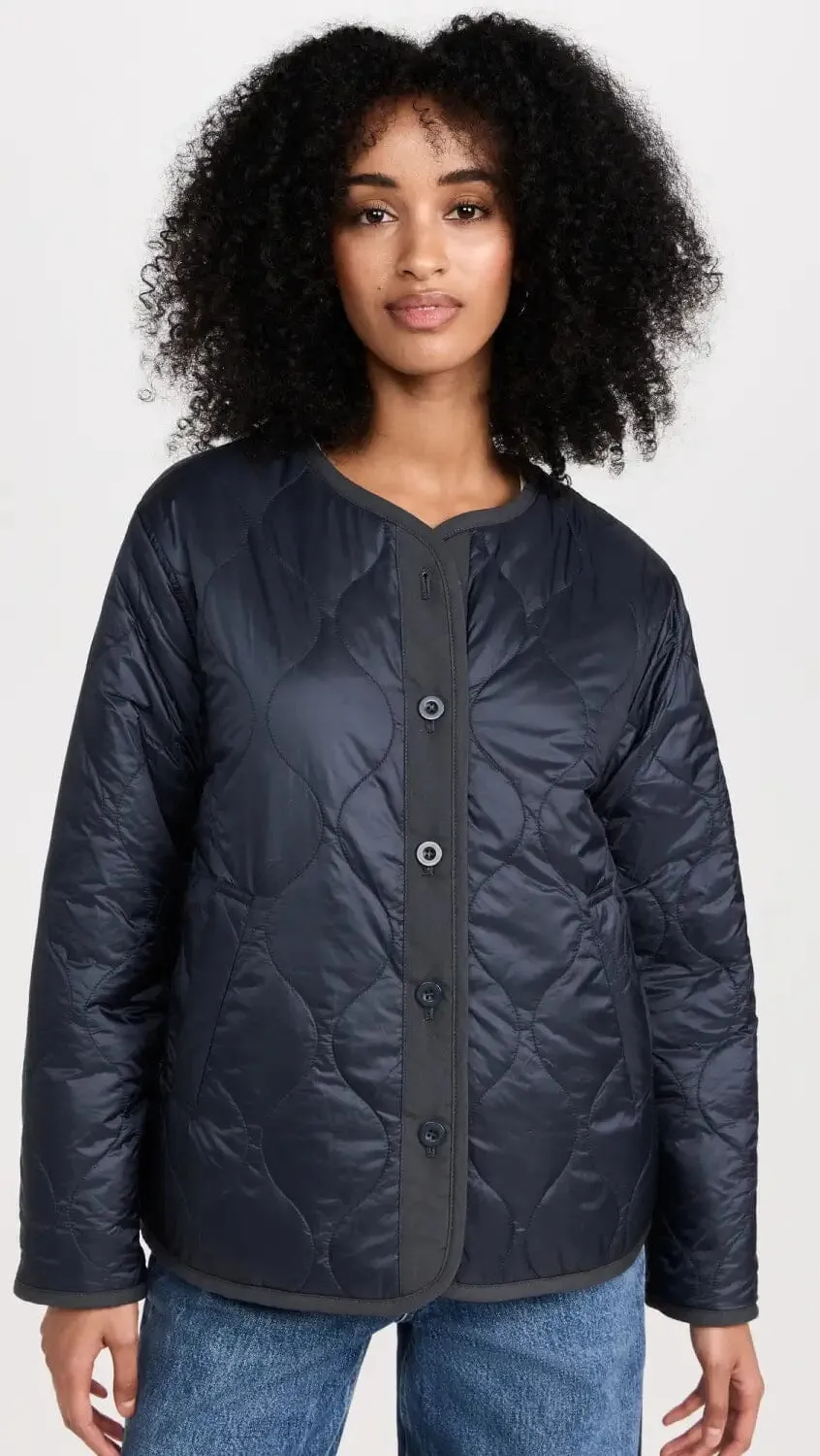 Velvet Marissa Reversible Quilted Sherpa Lined Jacket- Navy
