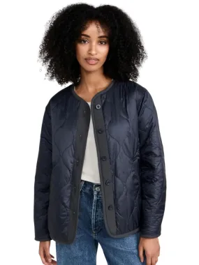 Velvet Marissa Reversible Quilted Sherpa Lined Jacket- Navy