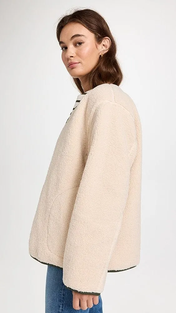 Velvet Marissa Reversible Quilted Sherpa Lined Jacket- Navy