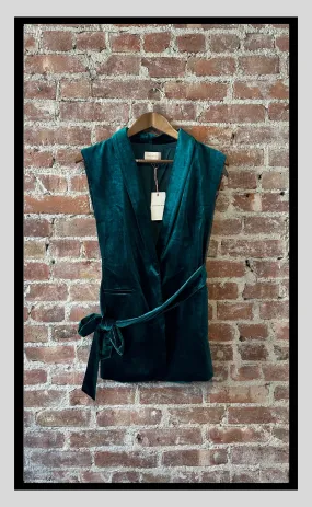 Velvet Tie-Waist Vest