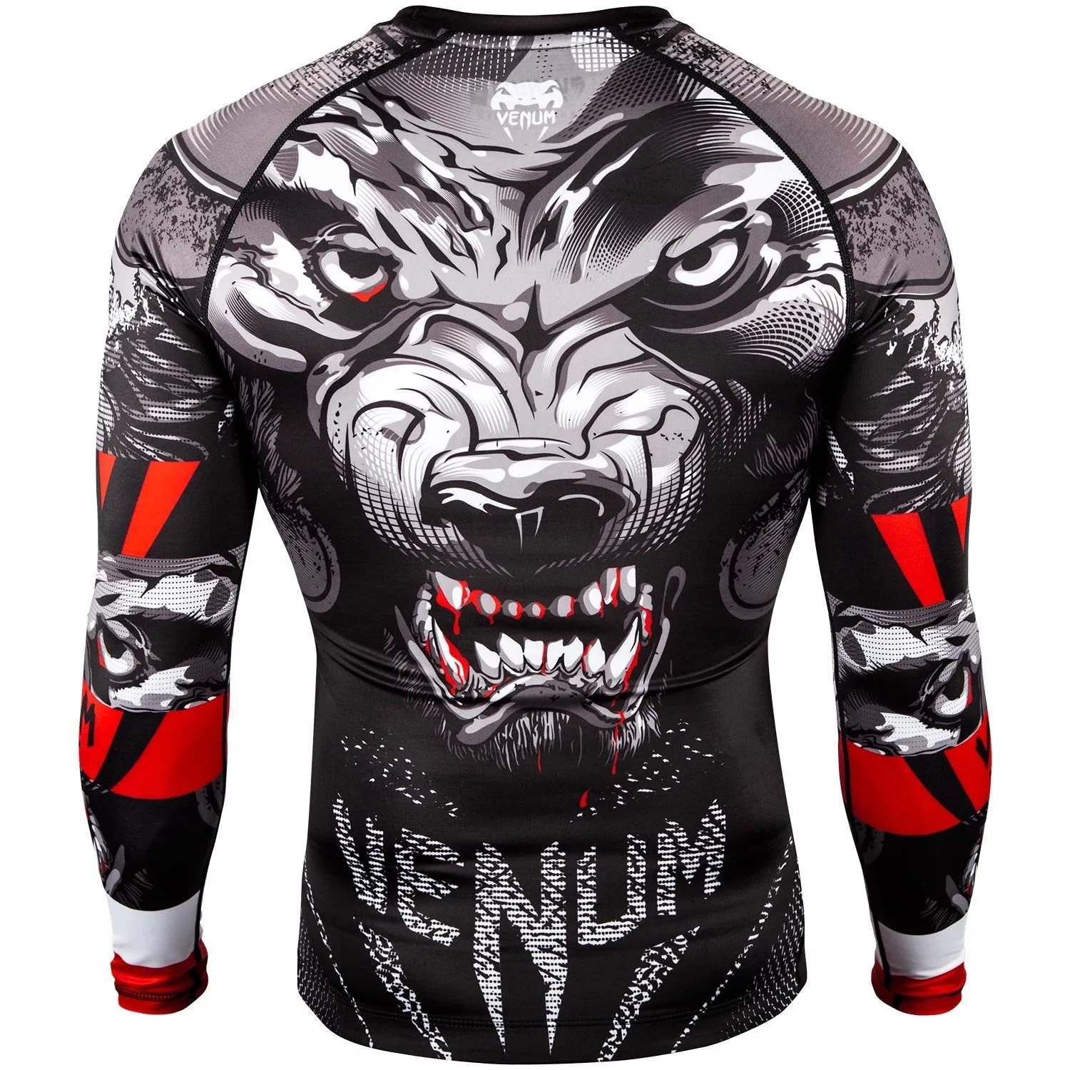 VENUM-03153-109 WEREWOLF MMA Muay Thai Boxing Rashguard Compression T-shirt - LONG SLEEVES XS-XXL Black Grey