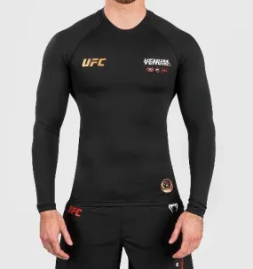 VENUM VNMUFC-00186-001 UFC Adrenaline Fight Week MMA Muay Thai Boxing Rashguard Compression Long Sleeves T-shirt Size M-XL Black
