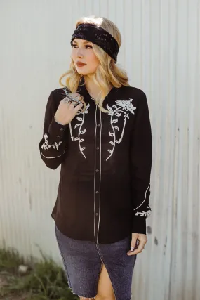Veronica Black Button Up