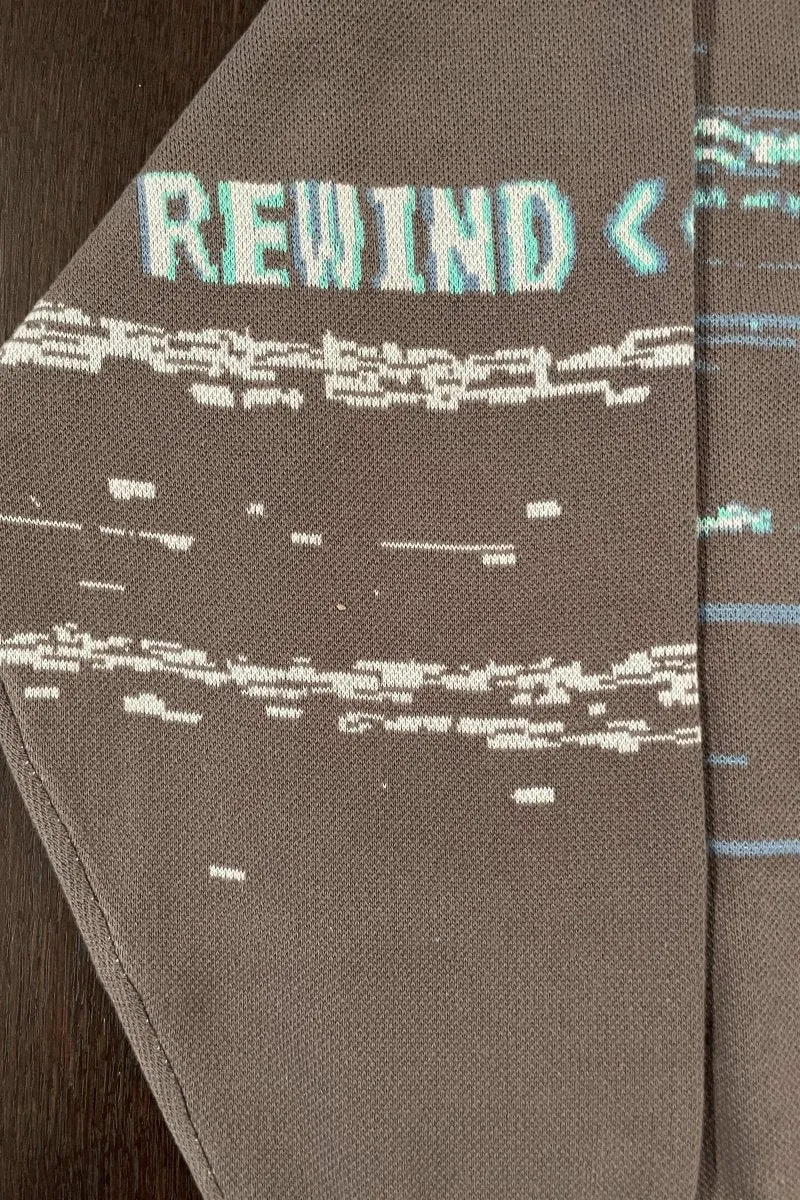 VHS glitch skull knitted sweater
