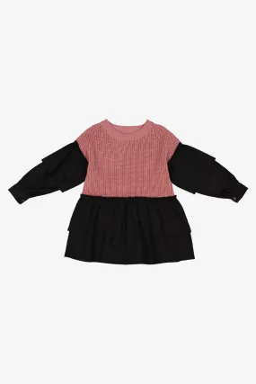 Vierra Rose Liv Two-Tone Girls Sweater - Nude