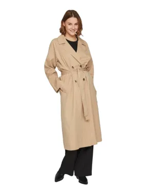 Vila Womens Jancine L/S Long Trenchcoat Cornstalk