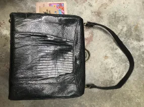 Vintage 1950s/ 50/ Pinup/ Retro/ Alligator Lizard Reptile/ Kisslock/ Handbag Purse