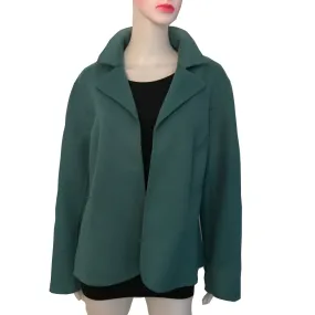 Vintage 1950s Teal Blue Wool Open-Front Jacket