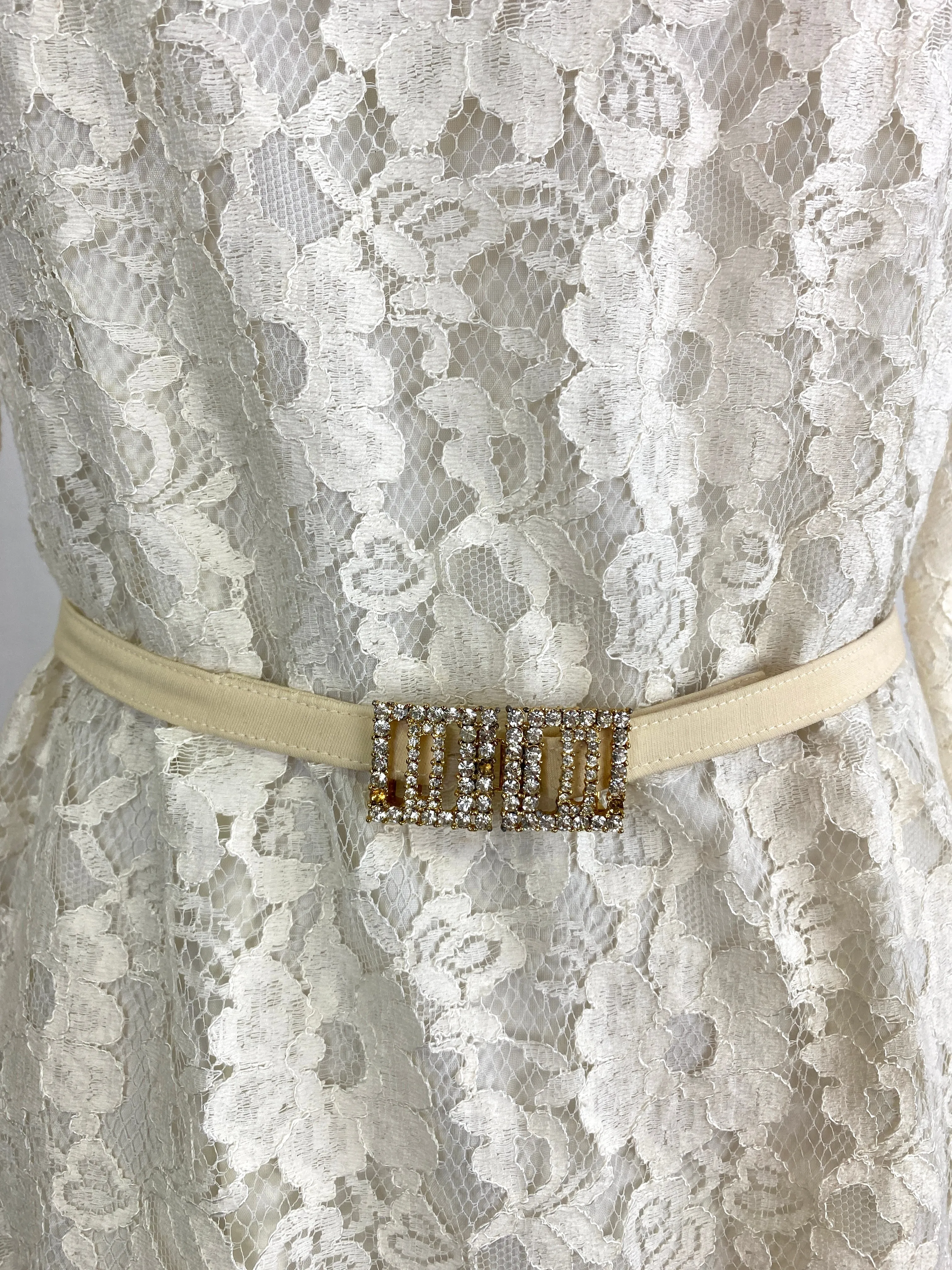 Vintage 1980s White Lace Dress, Utah Tailoring, Large