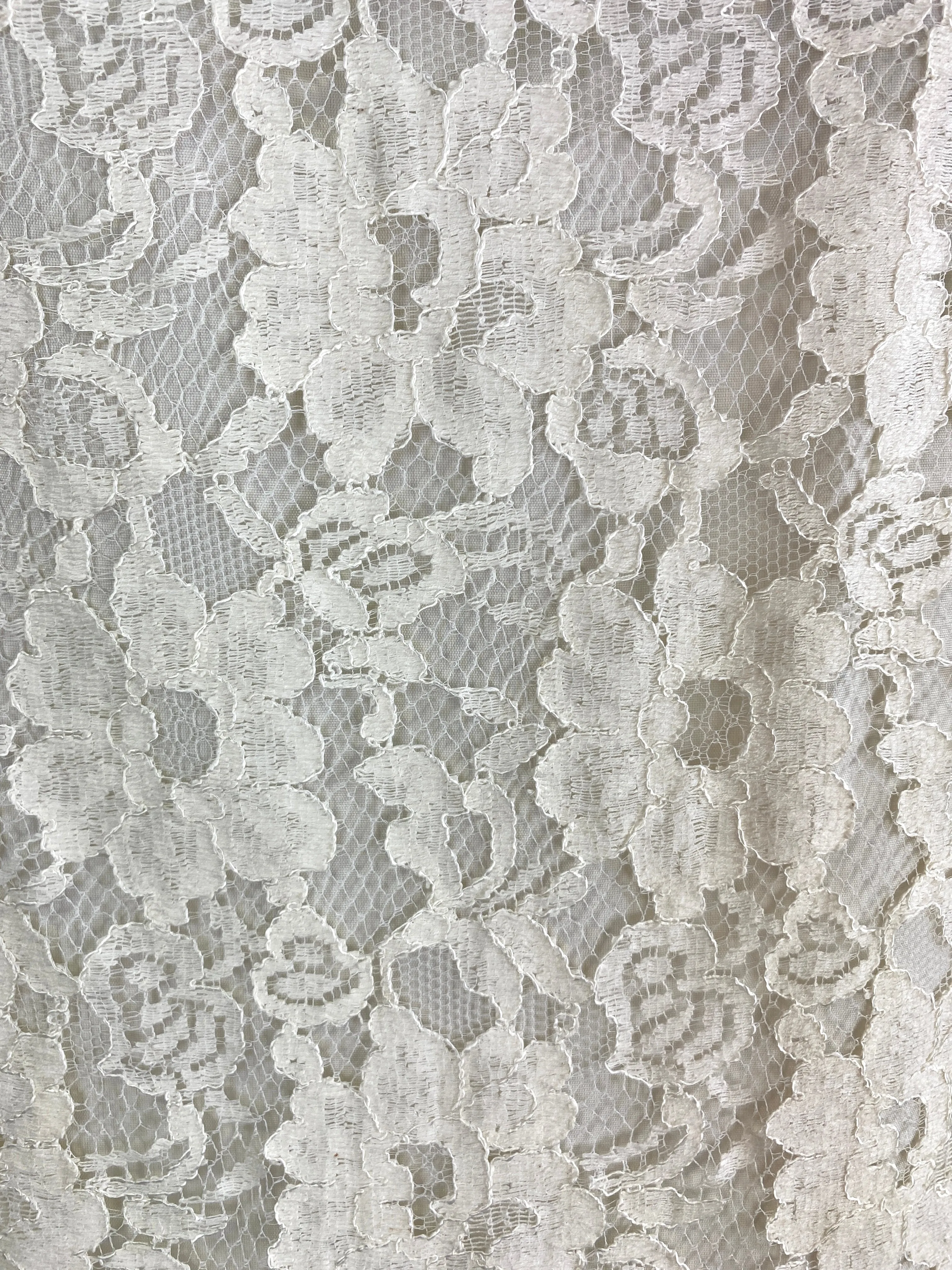 Vintage 1980s White Lace Dress, Utah Tailoring, Large