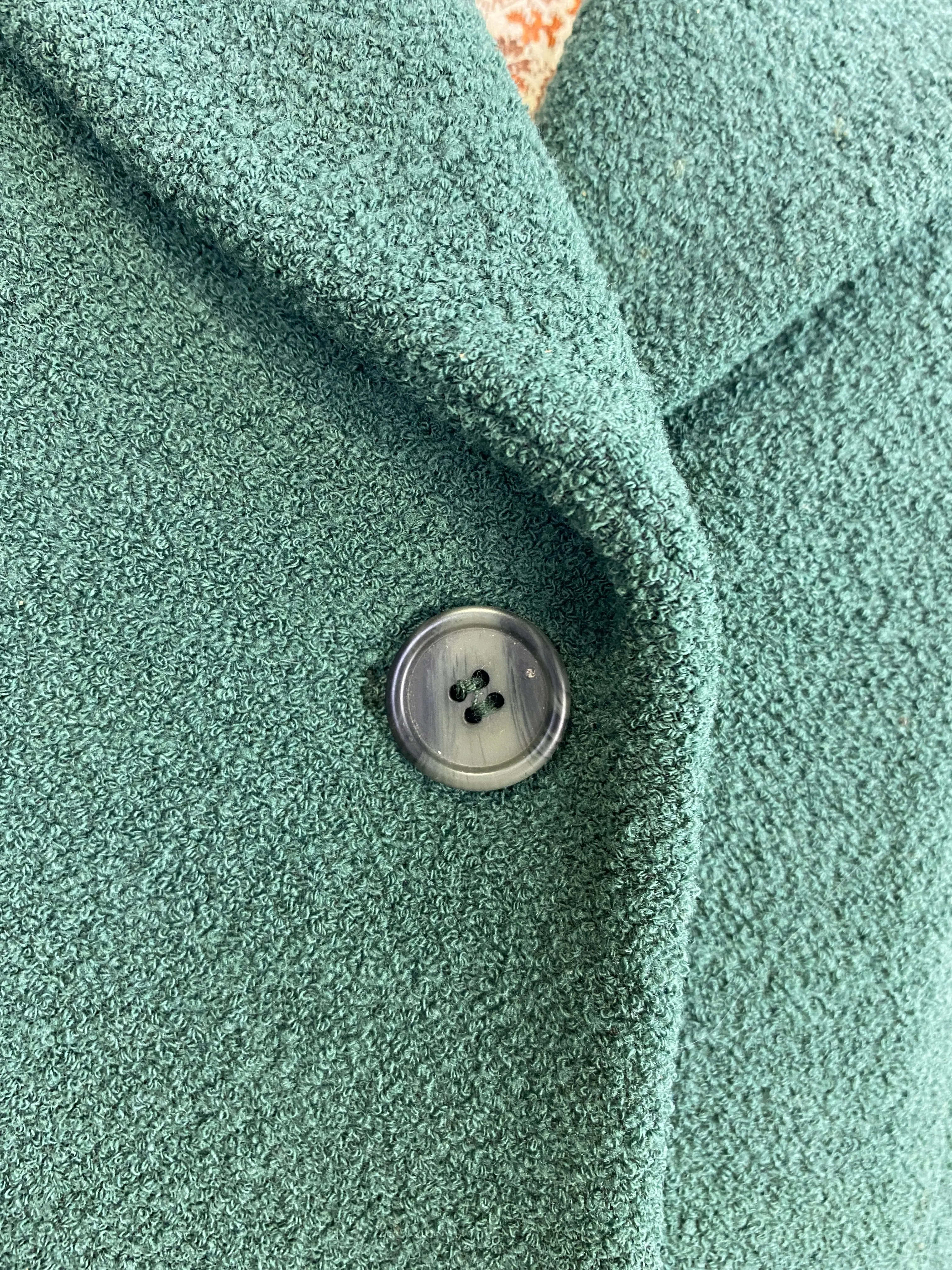 Vintage 1990s Green Bouclé Wool Giorgio Armani Blazer, B39"