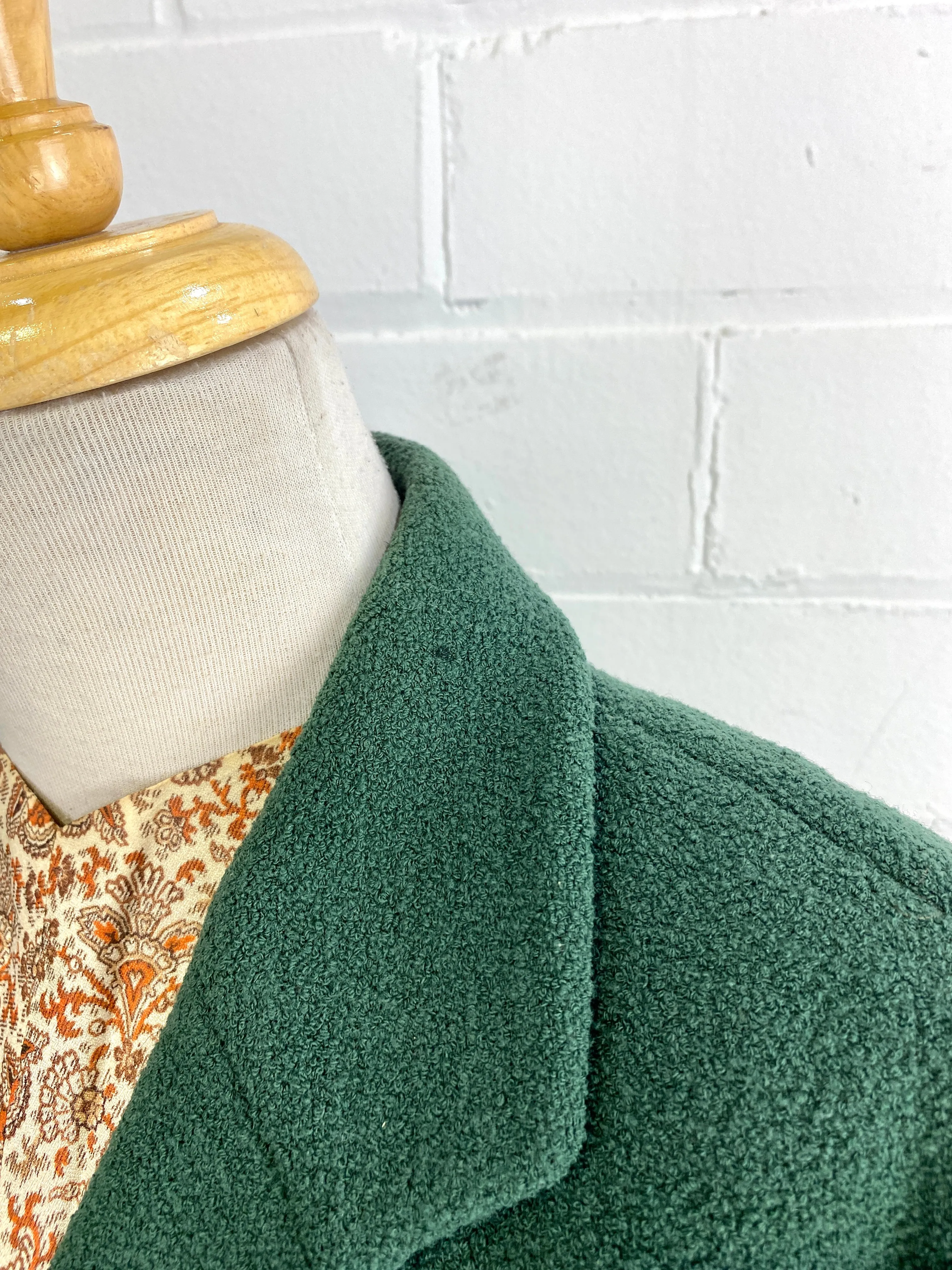 Vintage 1990s Green Bouclé Wool Giorgio Armani Blazer, B39"