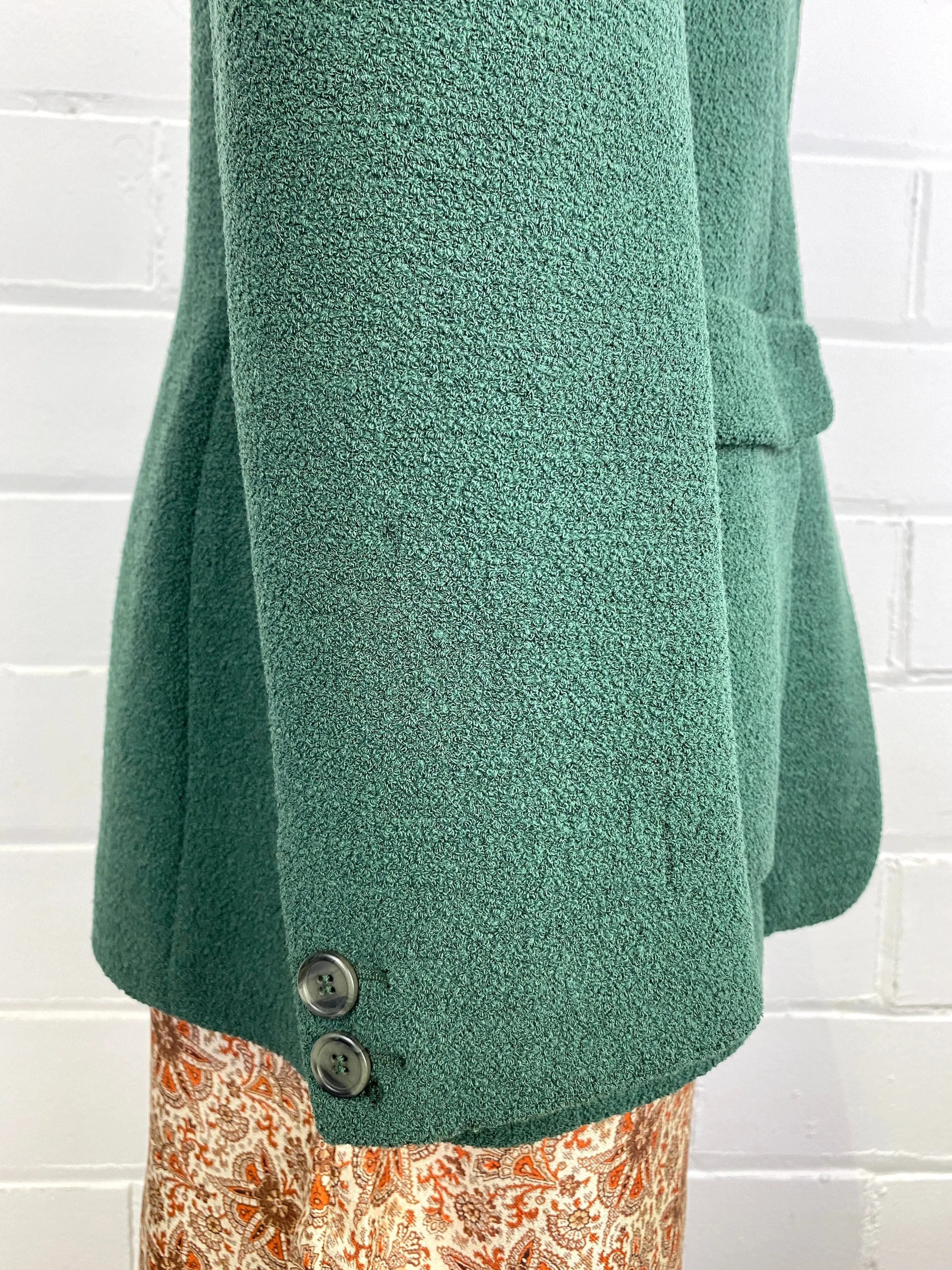 Vintage 1990s Green Bouclé Wool Giorgio Armani Blazer, B39"