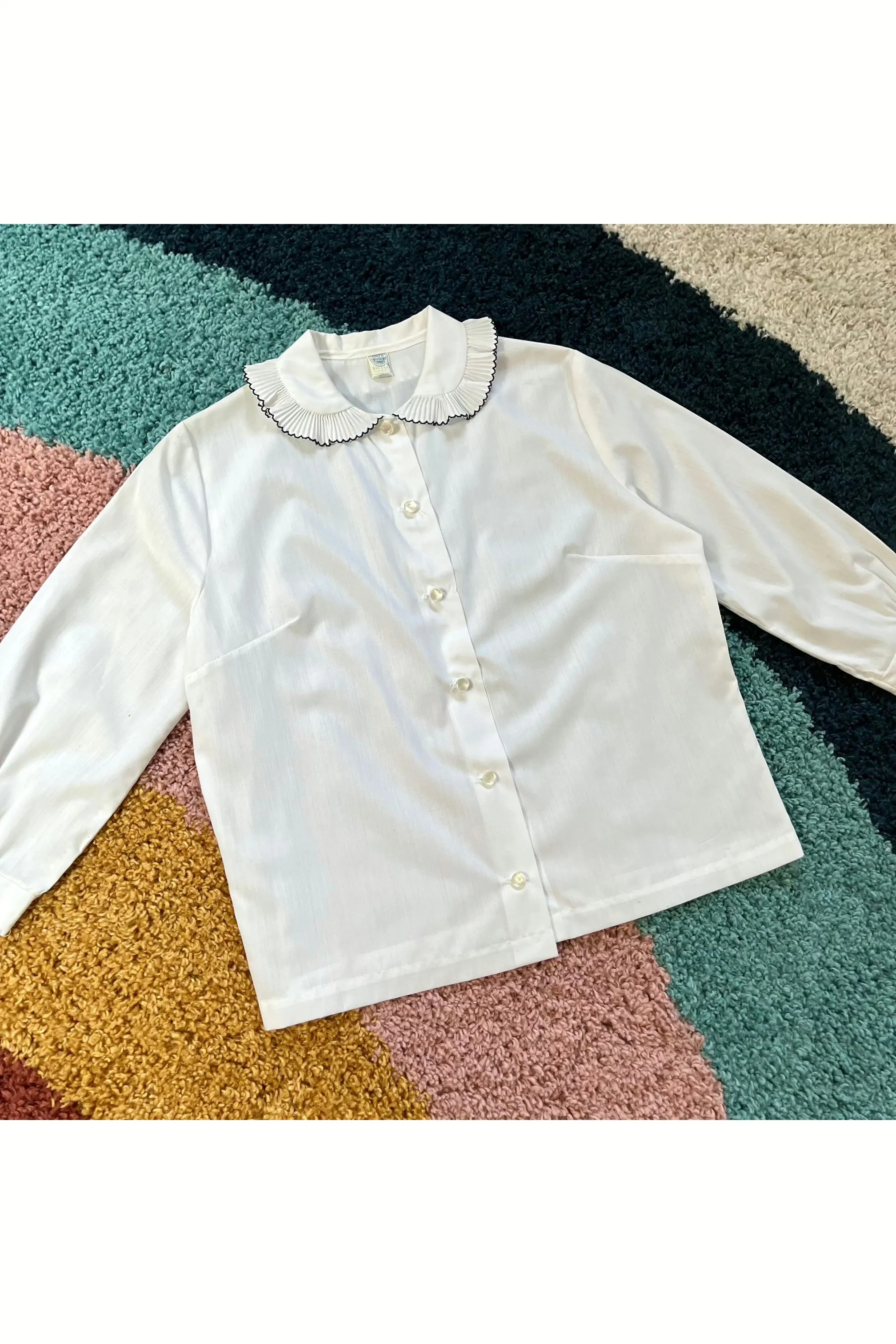 Vintage 60s 2-in-1 Pleated Ruffle Top