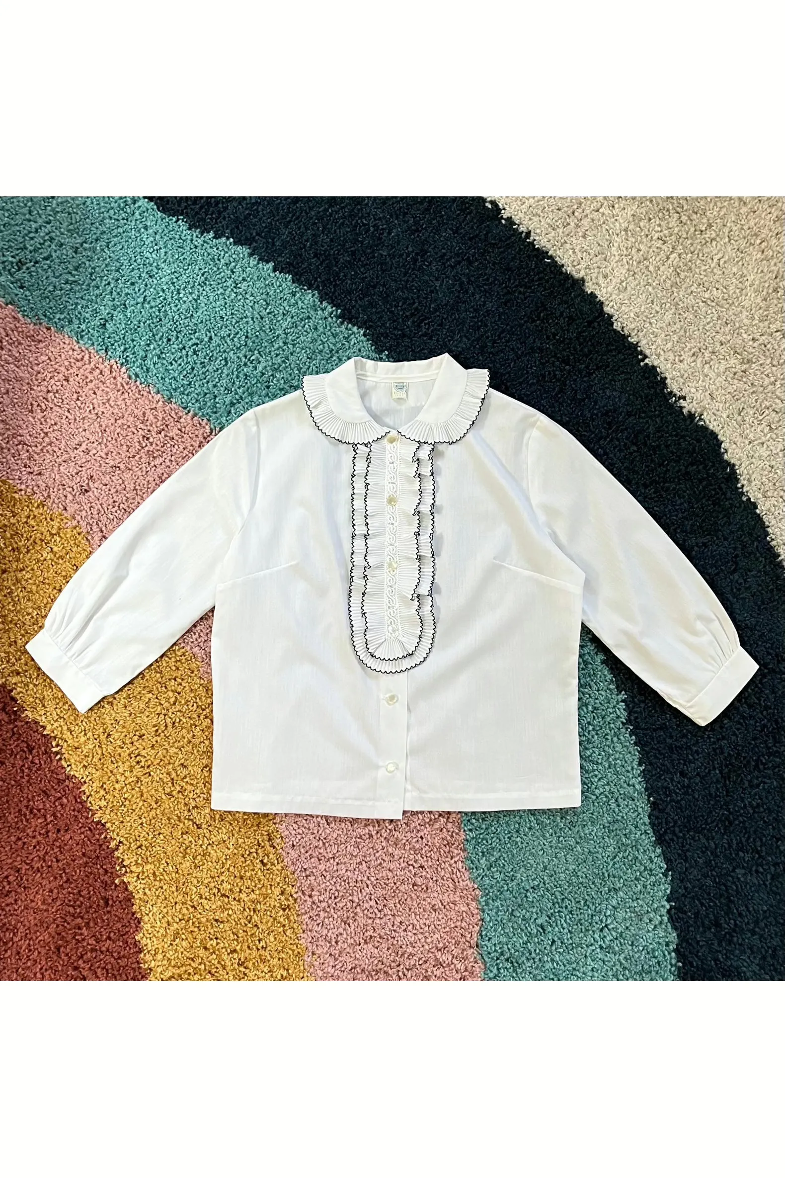 Vintage 60s 2-in-1 Pleated Ruffle Top