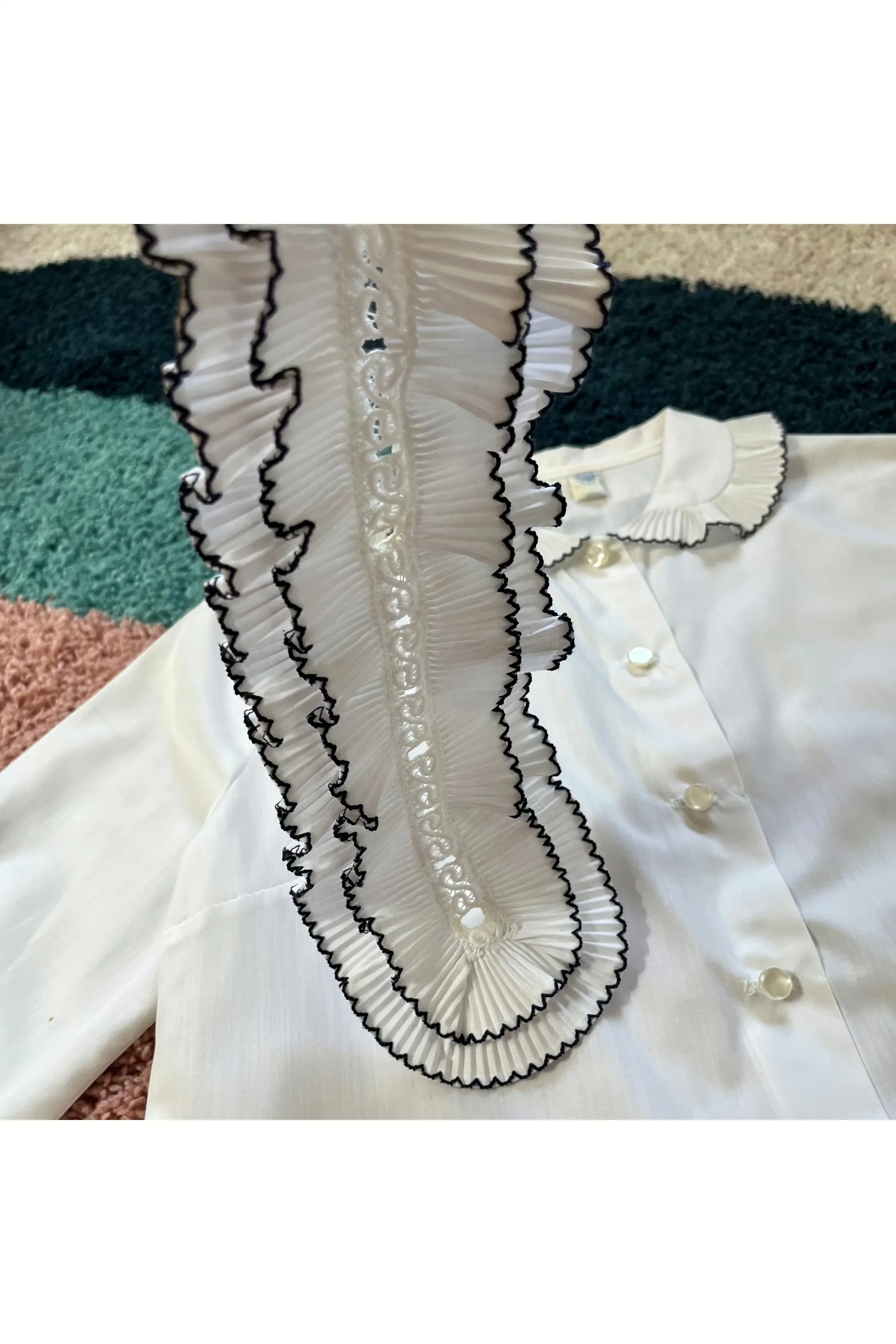 Vintage 60s 2-in-1 Pleated Ruffle Top