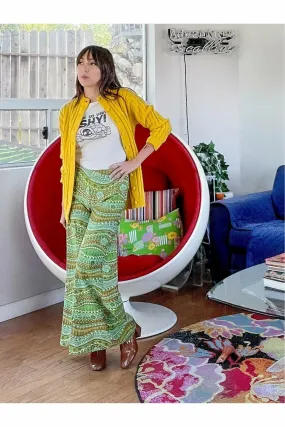 Vintage ~70’s Canary Cable Knit Cardigan - Approx Size XS or S