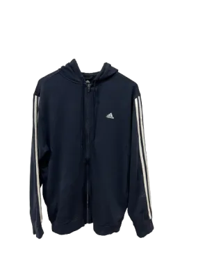 Vintage Adidas 3-Stripe Zip Up Hoodie Medium