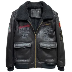 Vintage Big and Tall Mens Fur Lined Coat Plus Size 5XL Winter Automotive Mens Shearling Fur Jacket Embroidered Winter Overcoats