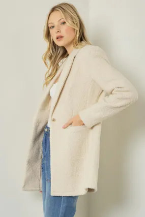 Vintage Boucle Knit Cream Blazer