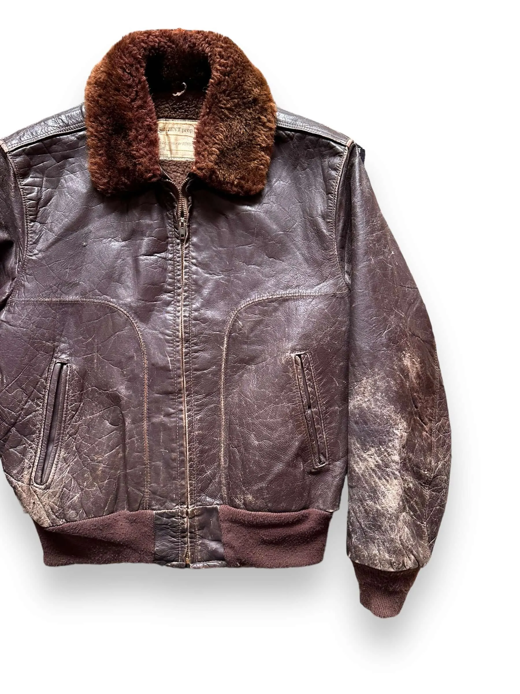Vintage Brent Shearling Leather Jacket SZ M | Vintage Clothing Seattle