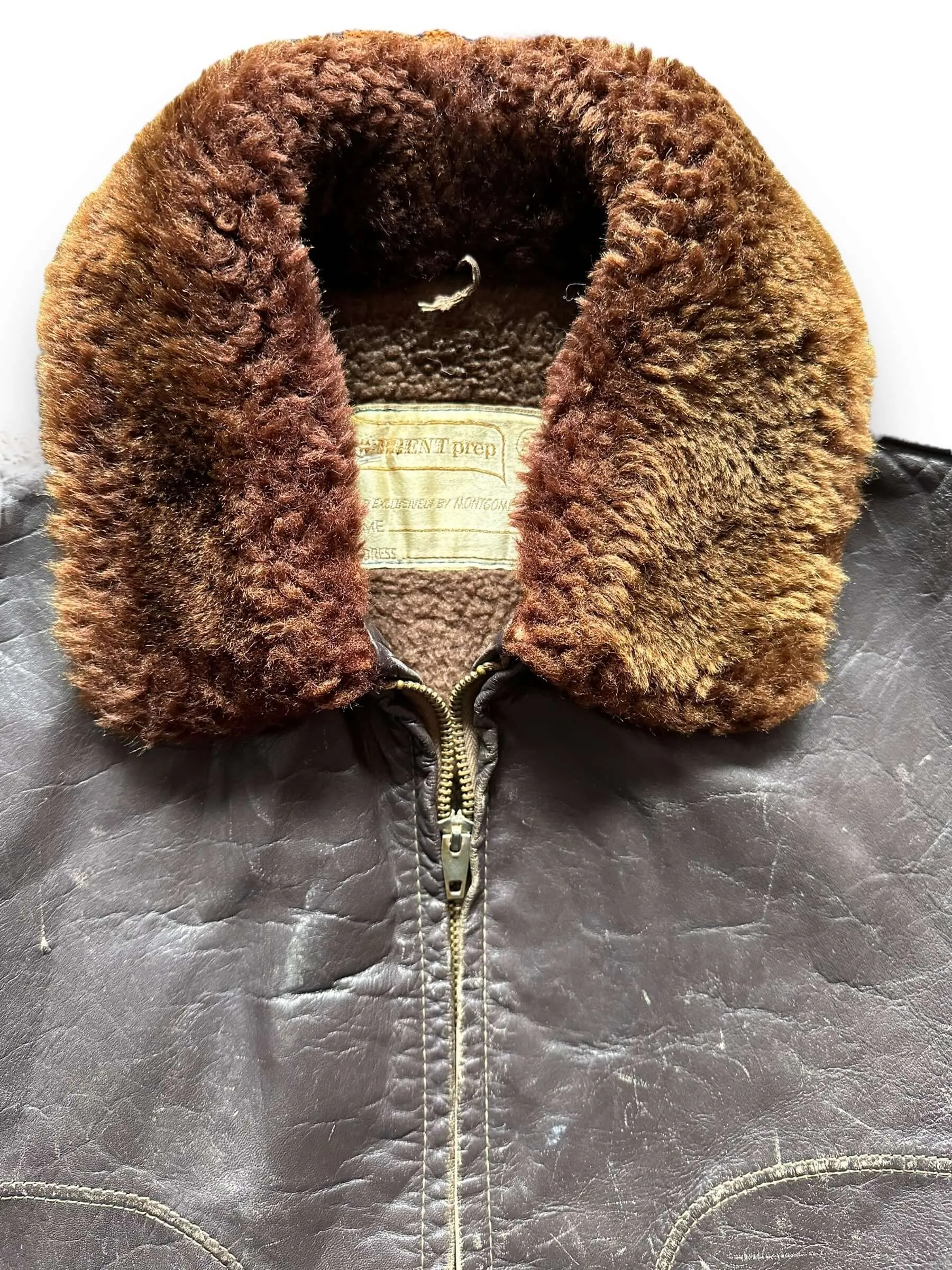 Vintage Brent Shearling Leather Jacket SZ M | Vintage Clothing Seattle