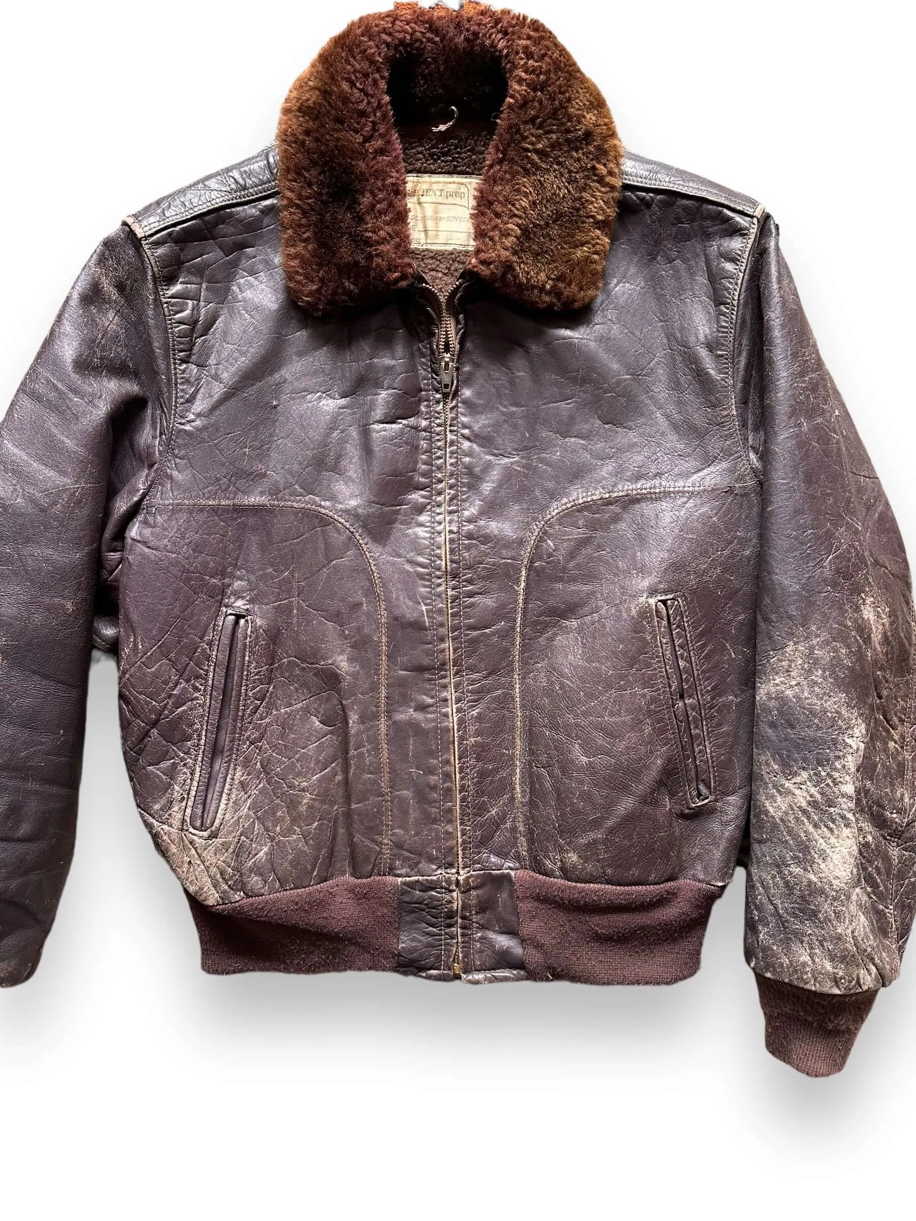 Vintage Brent Shearling Leather Jacket SZ M | Vintage Clothing Seattle