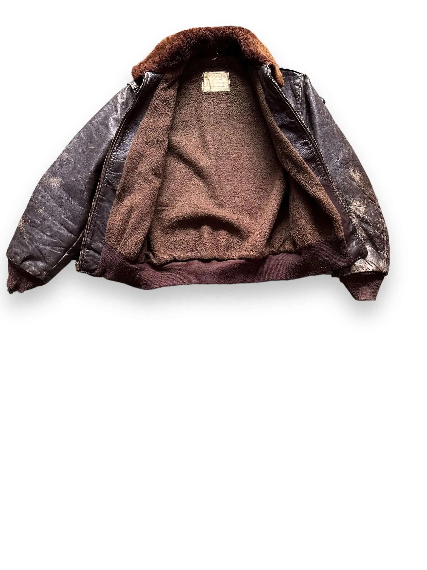 Vintage Brent Shearling Leather Jacket SZ M | Vintage Clothing Seattle