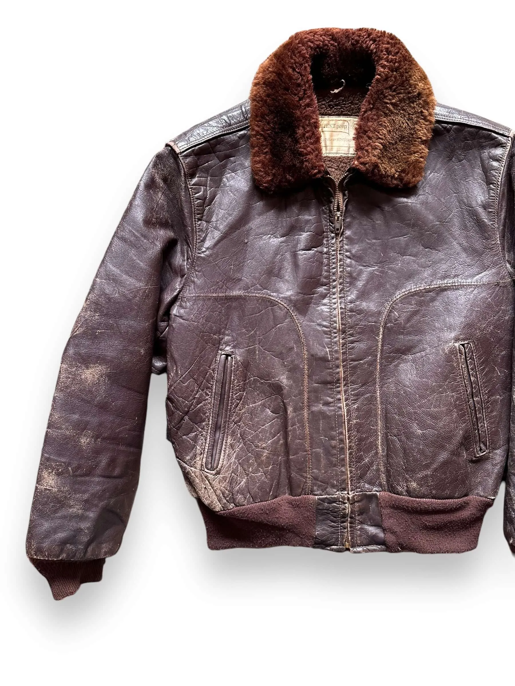 Vintage Brent Shearling Leather Jacket SZ M | Vintage Clothing Seattle