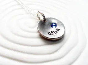 Vintage Button Necklace | Name and Birthstone