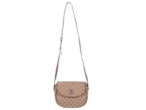 Vintage Gucci GG Canvas Monogram Crossbody Camera Leather Bag