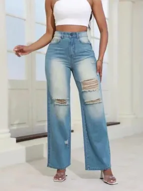 Vintage High Waisted Straight Leg Jeans