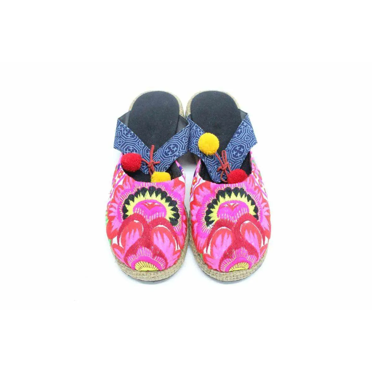 Vintage Hmong Textile Upcycled Batik Slip On Clogs Shoes - Thailand